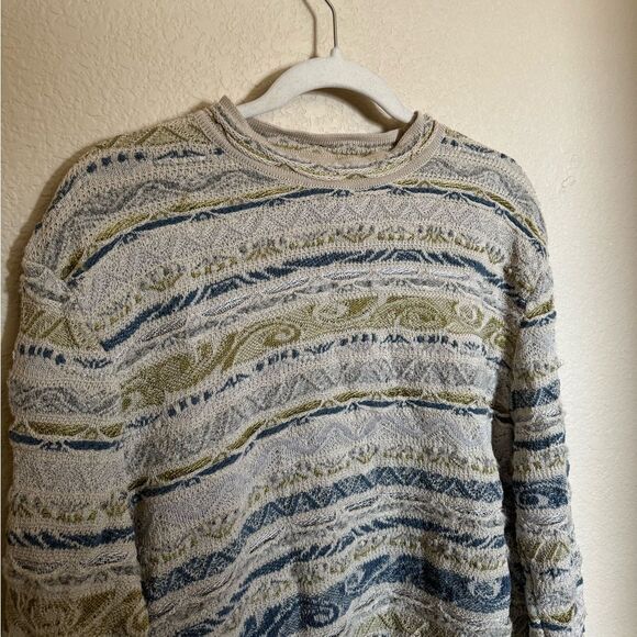 COOGI Australia 3D Knit‎ Sweater Size XL Lightweight Earthy Colors - Picture 2 of 8